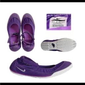 Nike Purple Ballet Flats Nike Tenkay Slip ballet flats in purple.